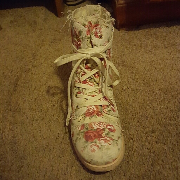 Floral Canvas Booties