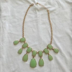 Green stone statement necklace