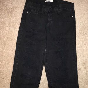 Abercrombie and Fitch black ripped boyfriend jeans