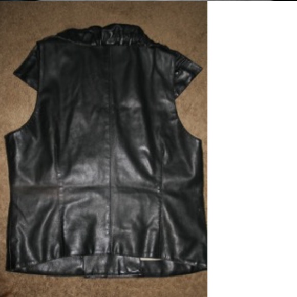 Black Leather Motorcycle Vest😎😎