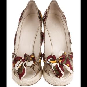 Gucci monogram wedges