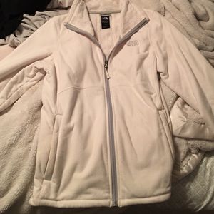 White fleece North Face jacket