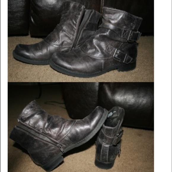 Grey & Blue Ankle Boots SIZE 7.5