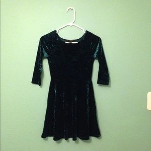 Green velvet dress