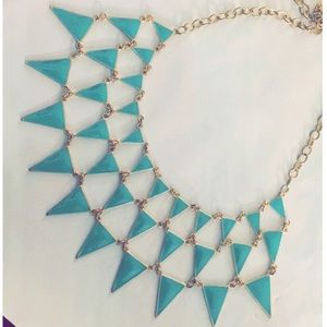 Blue green statement necklace