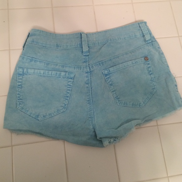 Turquoise Corduroy High Waisted Shorts - Roxy - Picture 2 of 4