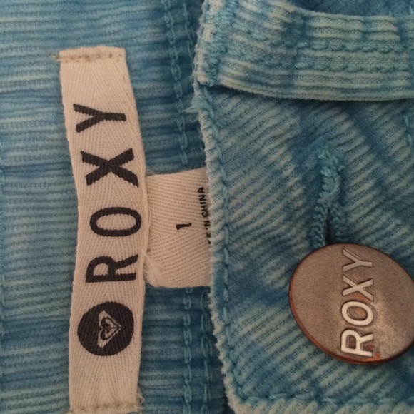 Turquoise Corduroy High Waisted Shorts - Roxy - Picture 3 of 4