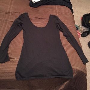 Black long sleeve shirt with unique back