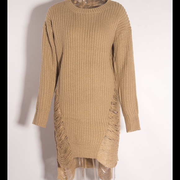 Distressed oversized sweater dress🔥🔥
