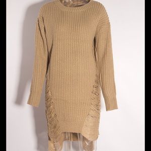 Distressed oversized sweater dress🔥🔥