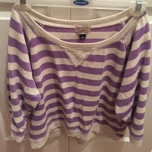 Striped long sleeve lightweight sweatshirt