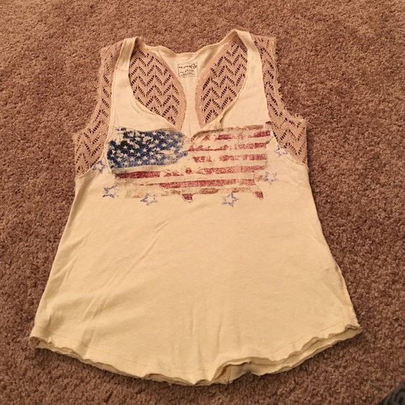 We the Free American flag logo tank top size XS