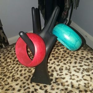 Set of 2 wooden bangles