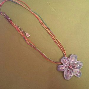 Multicolored flower necklace