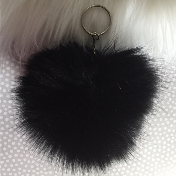 Accessories - Large Black Pom Pom Keychain