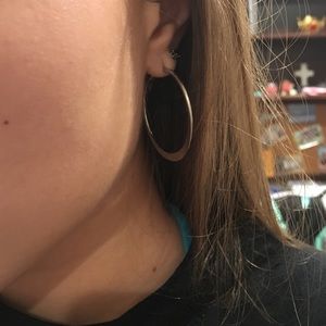 Silver hooped earrings