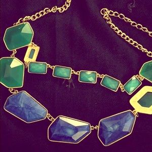 Blue and green statement necklace