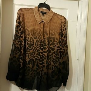 Animal Print Sheer Shirt