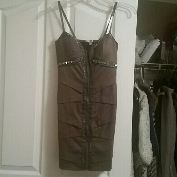 Sexy brown suade dress with studs