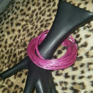 Sparkly hot pink multi strand bangle