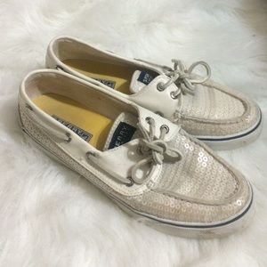White sparkle sperry's