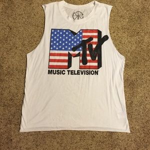 American flag MTV beach tank