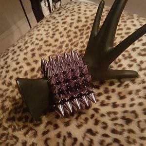 Spiked black chrome  bangle