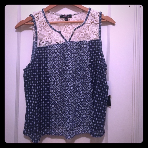 NWT Lace Accent Top