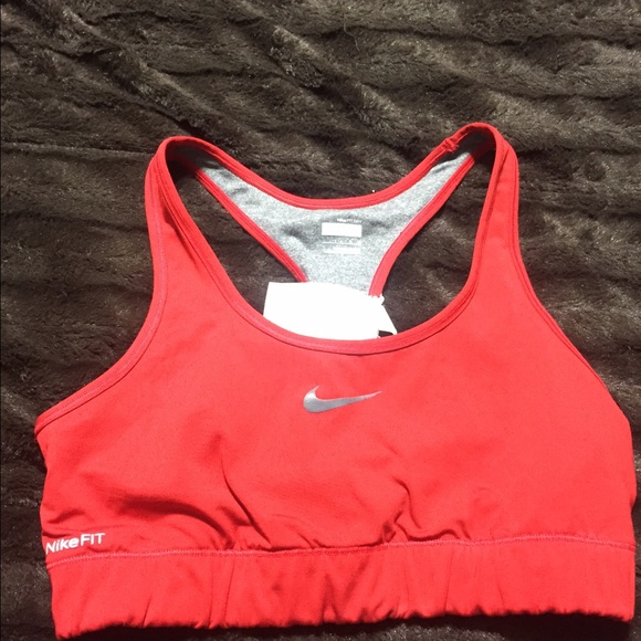 Red Nike sports bra