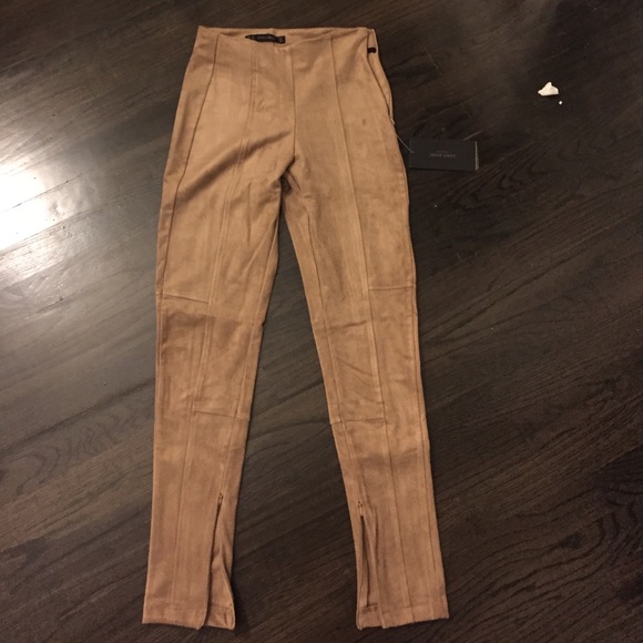 Zara faux suede skinny pants