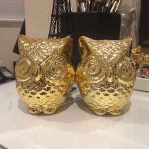 Two golden owls