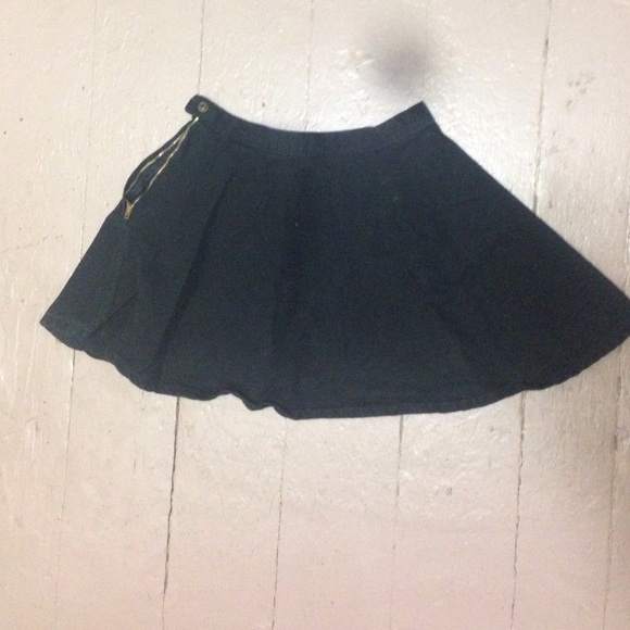 AA black denim circle skirt