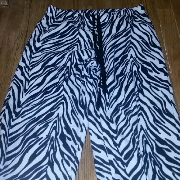 Zebra fleece pants