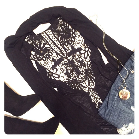 Planet Funk Sweaters - •SOLD• Black Boho Sleeveless Cardigan