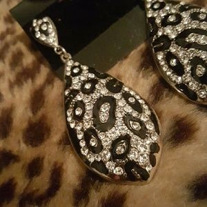 Black and White Leopard print earrings