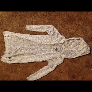 White knitted sweater