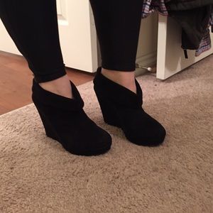 Black suede booties