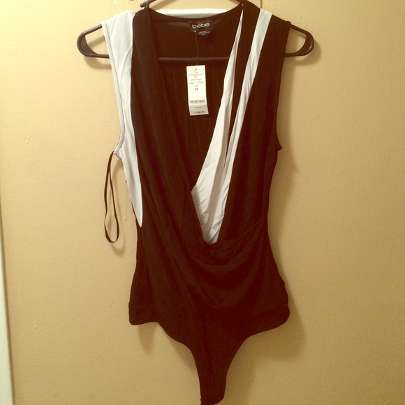 bebe Tops - One piece top in black and white