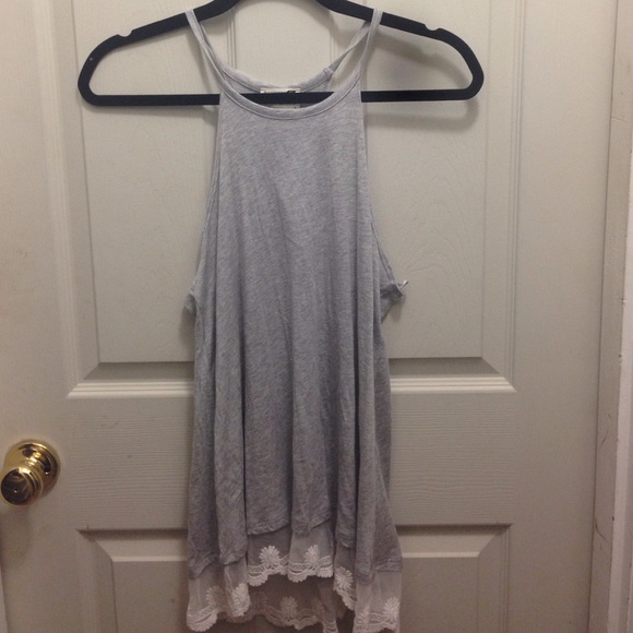 Gray lace bottom tank NWT