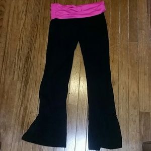 Yoga pants fold down waist