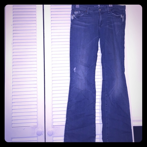 Women's 7 For All Mankind Distressed BootCut Jeans