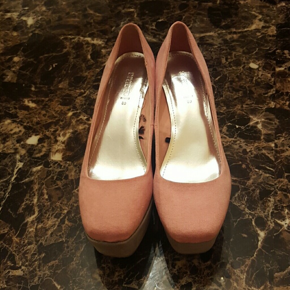 Pink and Gray Platform Wedges