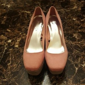 Pink and Gray Platform Wedges
