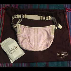 Coach White/Purple Hobo Shoulder Bag
