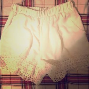 White Chiffon Shorts