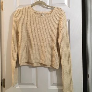 Cropped Oatmeal Knit Sweater