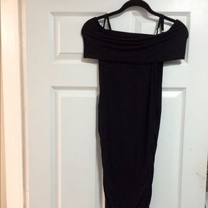 Off the shoulder black dress