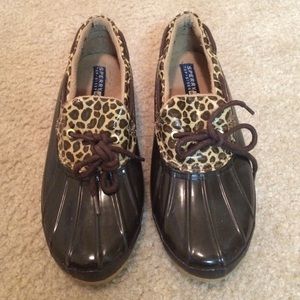 Sperry Top-sider slip-on duck shoe.