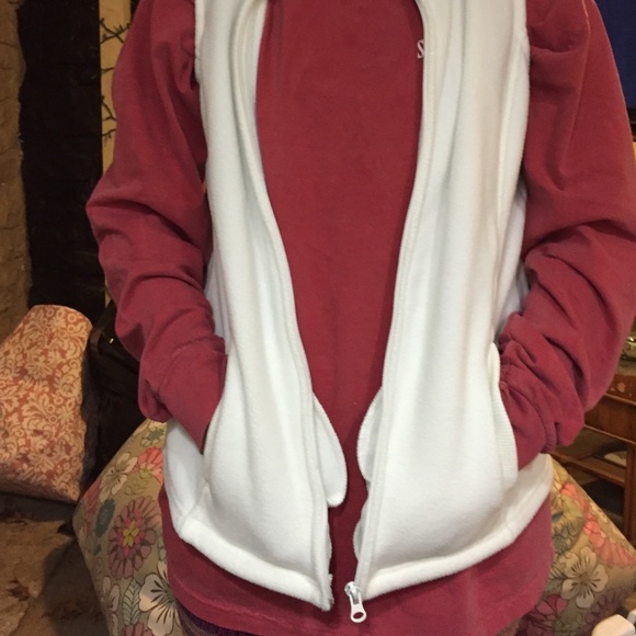 White fleece vest