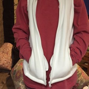 White fleece vest
